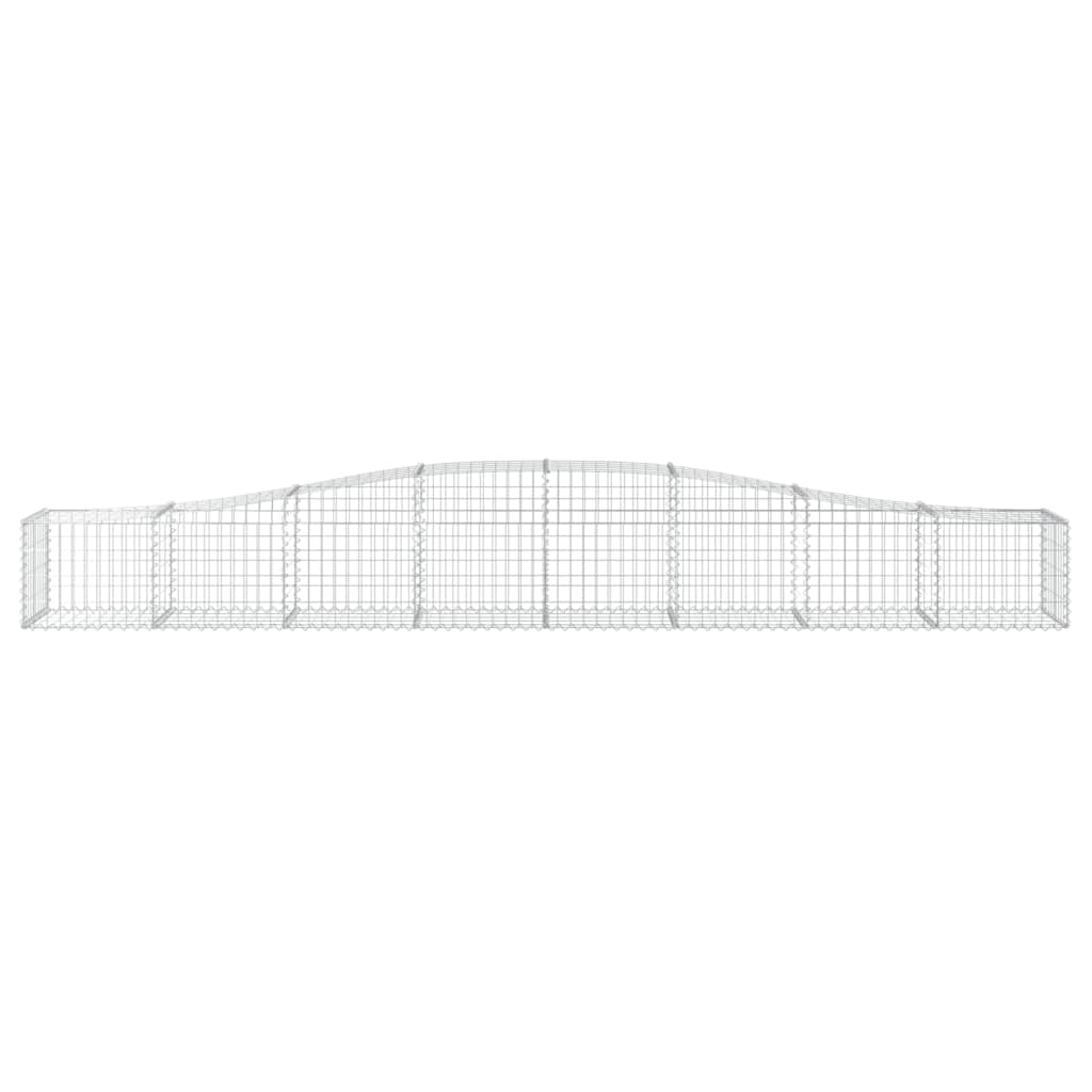 Gabioner bågformade 2 st 400x50x40/60 cm galvaniserat järn