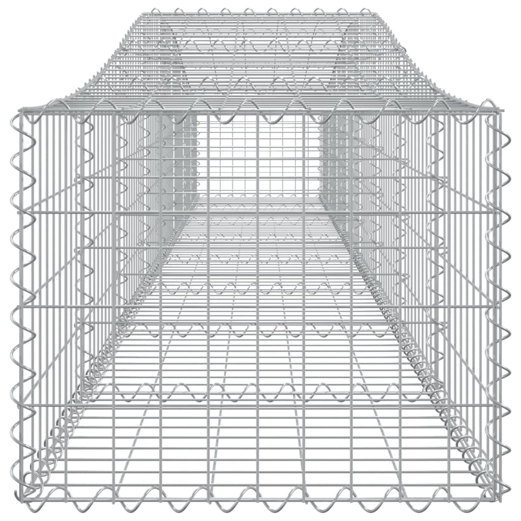 Gabioner bågformade 2 st 400x50x40/60 cm galvaniserat järn