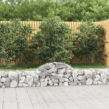 Gabion bågformad 2 st 200x30x40/60 cm galvaniserat järn