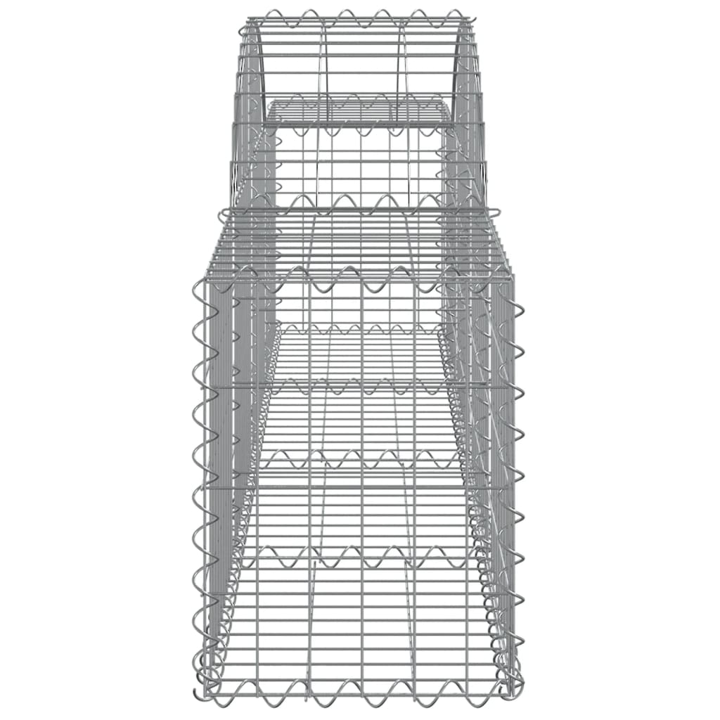 Gabion bågformad 3 st 200x30x40/60 cm galvaniserat järn