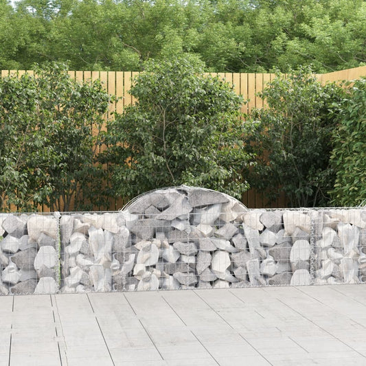 Gabion bågformad 2 st 200x30x60/80 cm galvaniserat järn