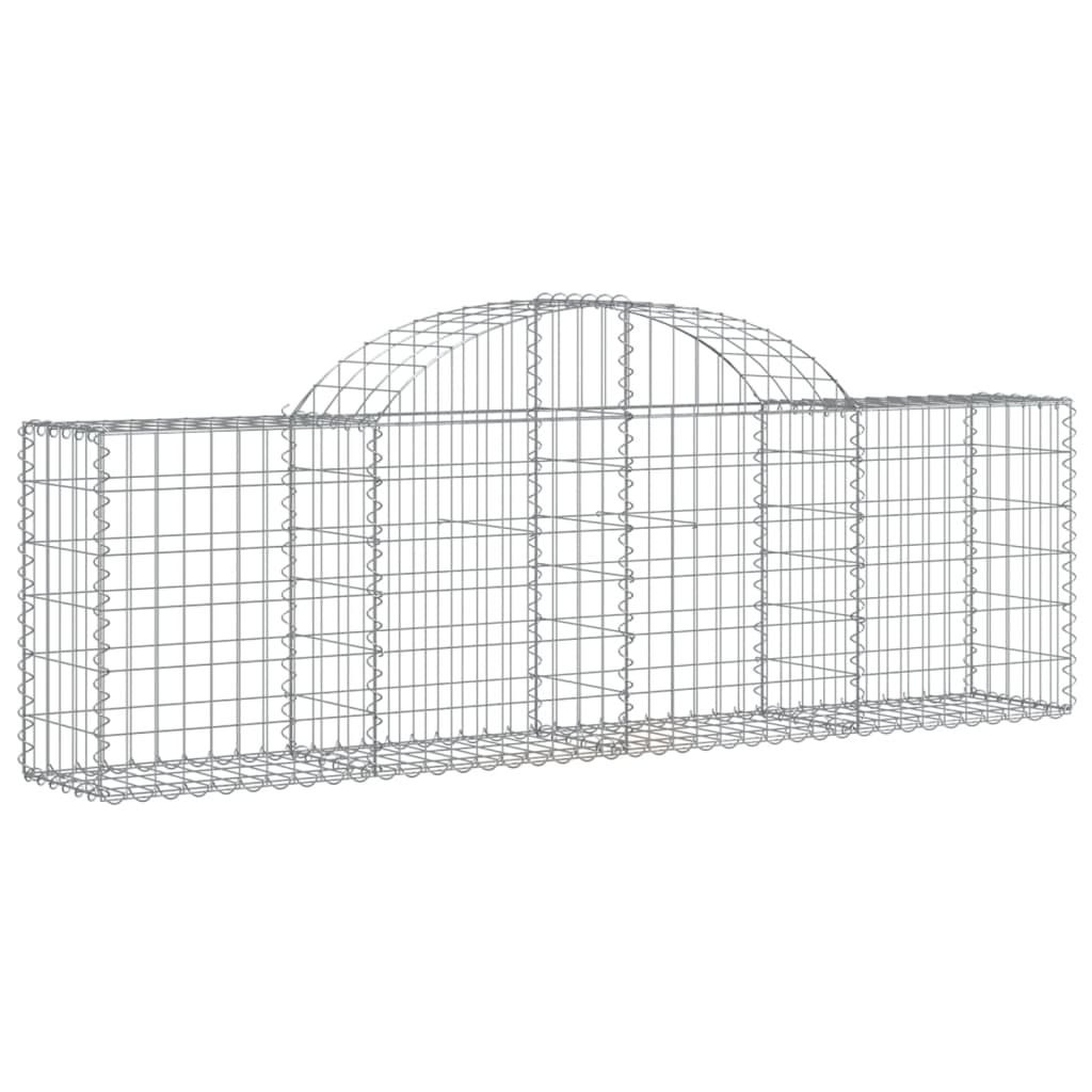 Gabioner bågformade 4 st 200x30x60/80 cm galvaniserat järn