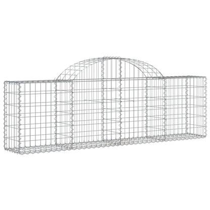Gabioner bågformade 4 st 200x30x60/80 cm galvaniserat järn