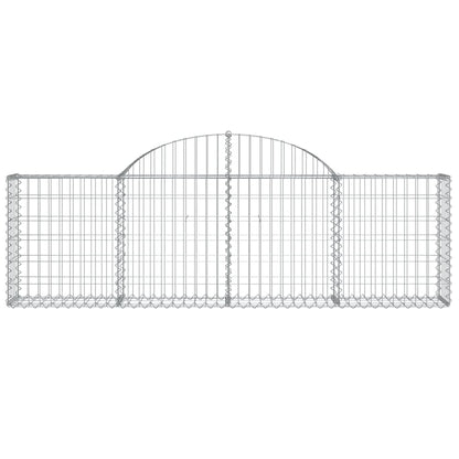 Gabioner bågformade 4 st 200x30x60/80 cm galvaniserat järn