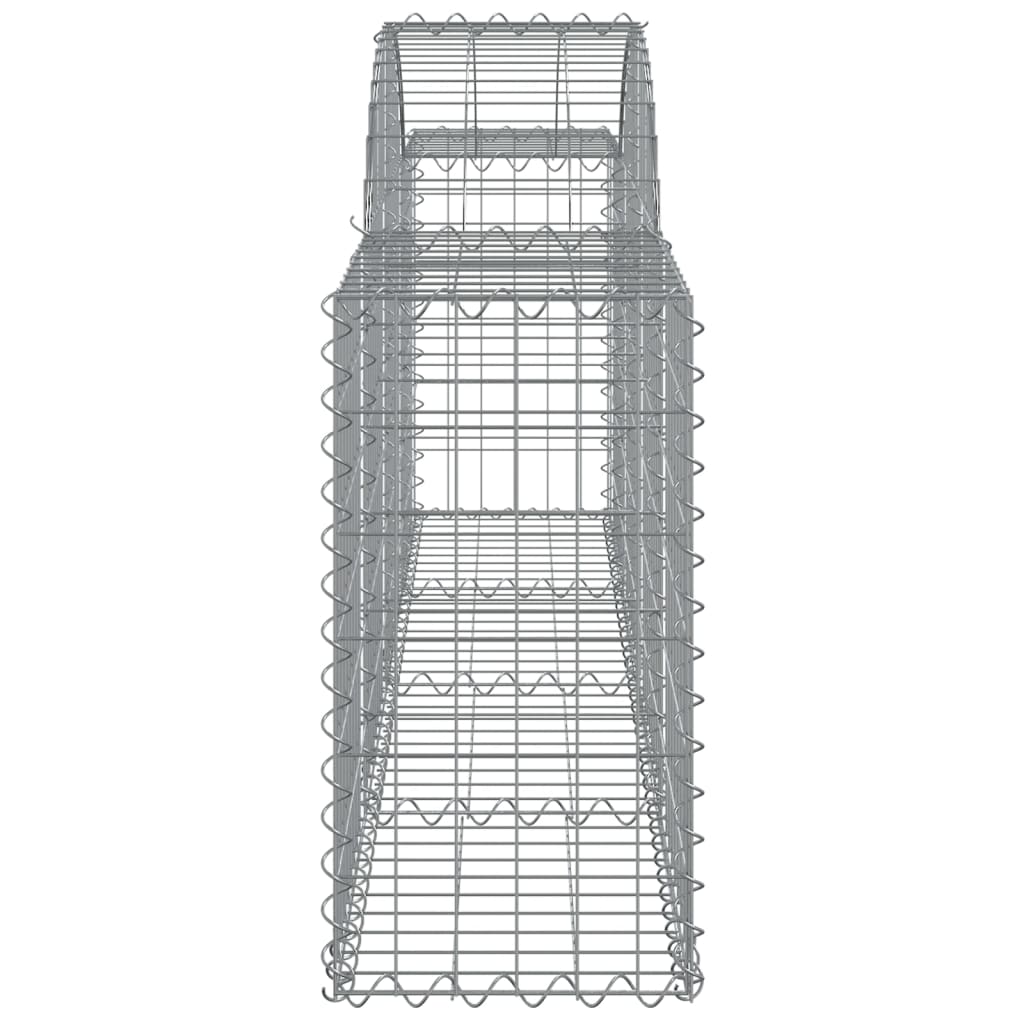 Gabioner bågformade 4 st 200x30x60/80 cm galvaniserat järn