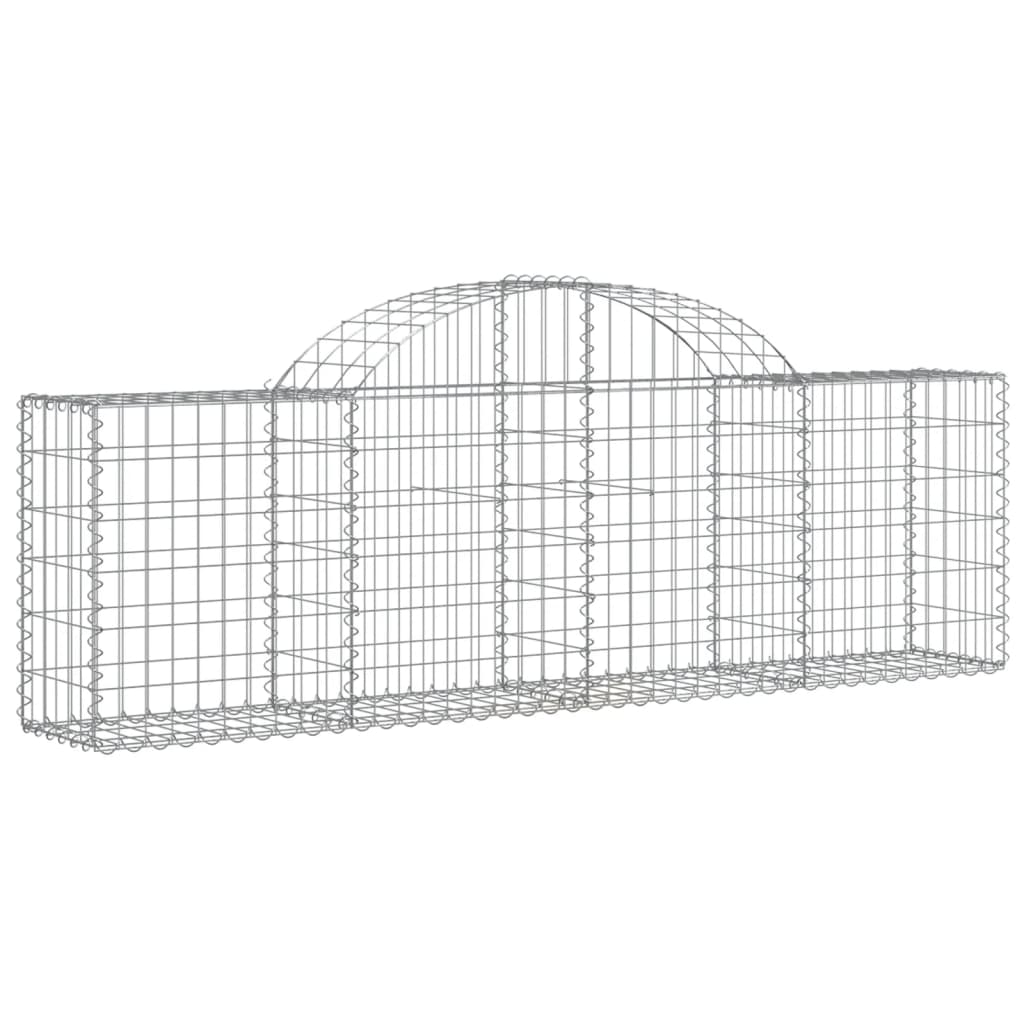 Gabioner bågformade 5 st 200x30x60/80 cm galvaniserat järn
