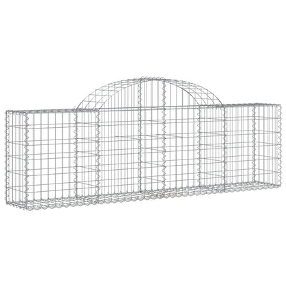 Gabioner bågformade 5 st 200x30x60/80 cm galvaniserat järn