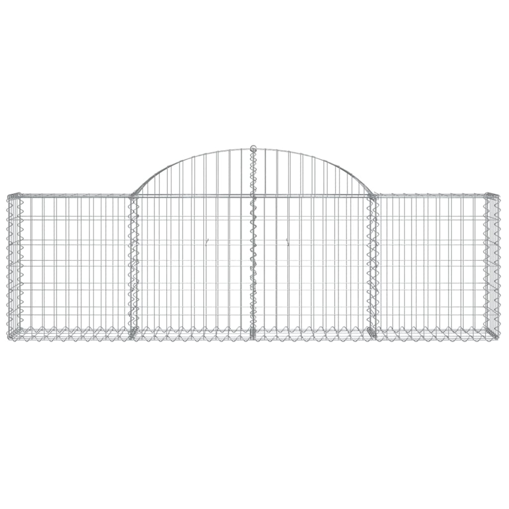 Gabioner bågformade 5 st 200x30x60/80 cm galvaniserat järn
