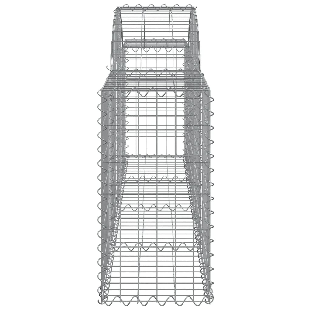 Gabioner bågformade 5 st 200x30x60/80 cm galvaniserat järn