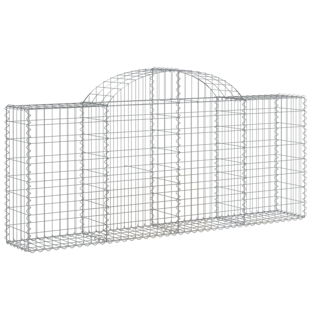 Gabioner bågformade 4 st 200x30x80/100 cm galvaniserat järn
