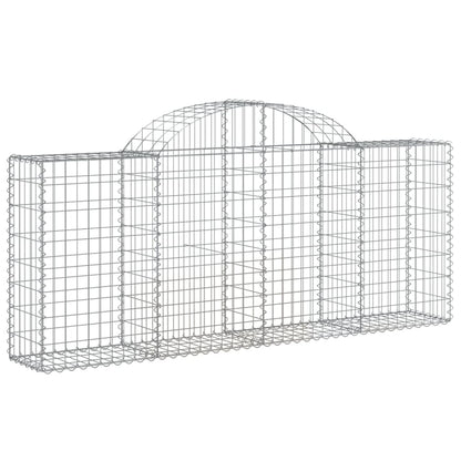 Gabioner bågformade 4 st 200x30x80/100 cm galvaniserat järn