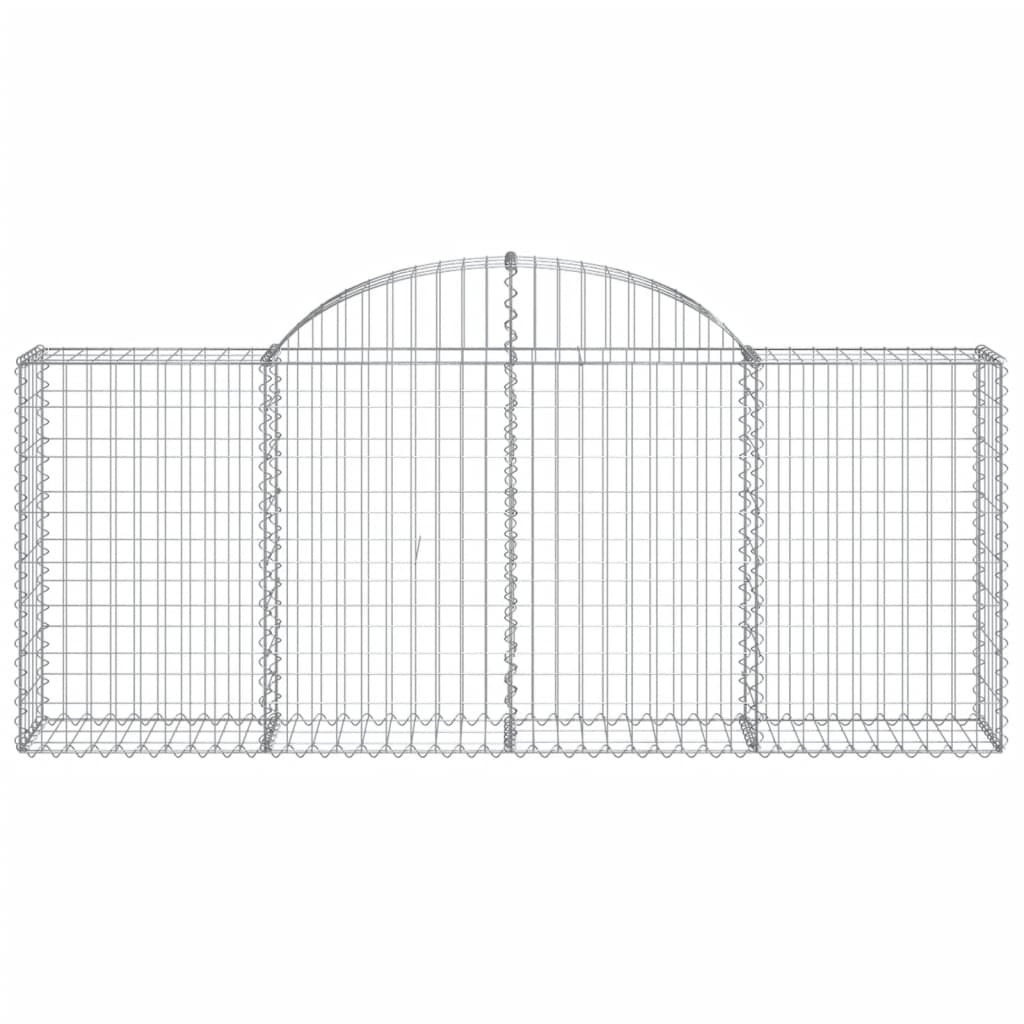 Gabioner bågformade 4 st 200x30x80/100 cm galvaniserat järn