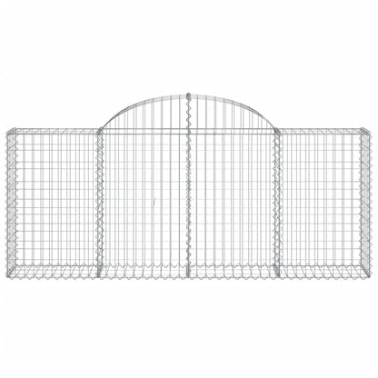 Gabioner bågformade 4 st 200x30x80/100 cm galvaniserat järn