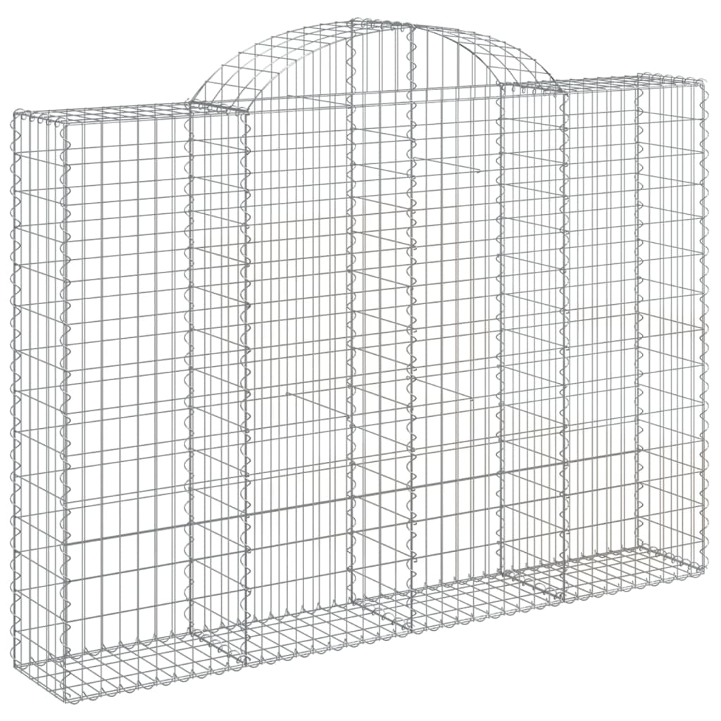 Gabioner bågformade 2 st 200x30x140/160 cm galvaniserat järn