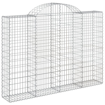 Gabioner bågformade 2 st 200x30x140/160 cm galvaniserat järn