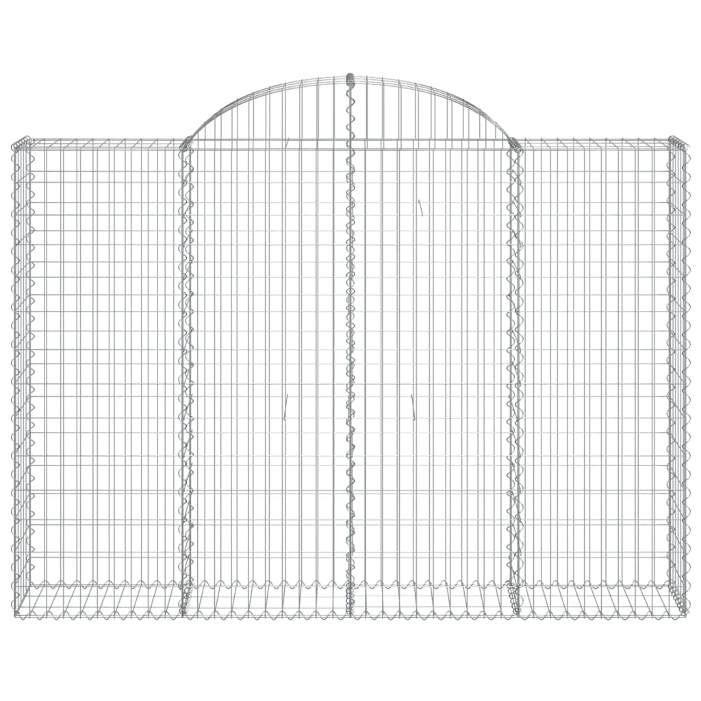 Gabioner bågformade 2 st 200x30x140/160 cm galvaniserat järn