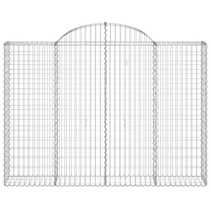 Gabioner bågformade 2 st 200x30x140/160 cm galvaniserat järn