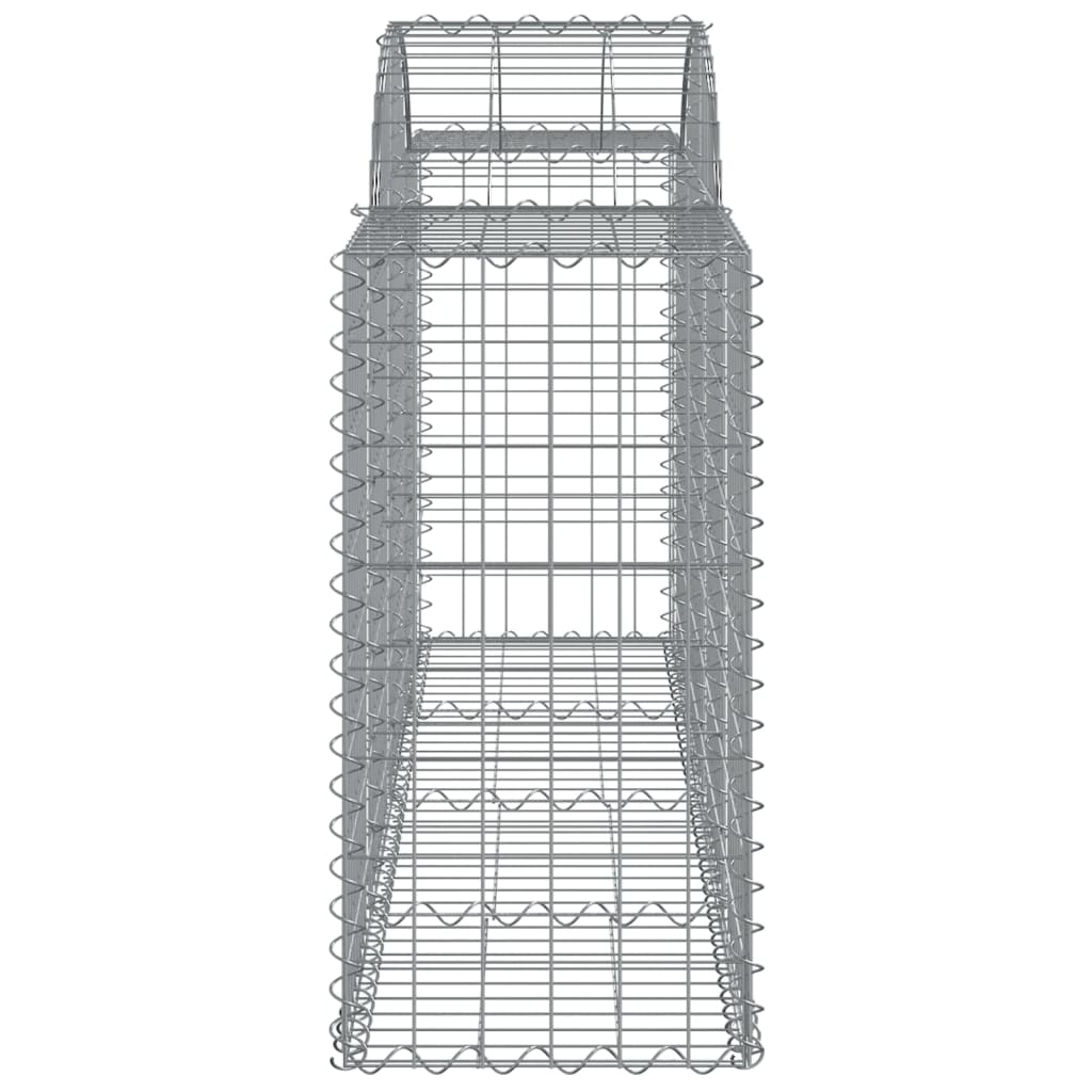 Gabioner bågformade 2 st 200x50x80/100 cm galvaniserat järn