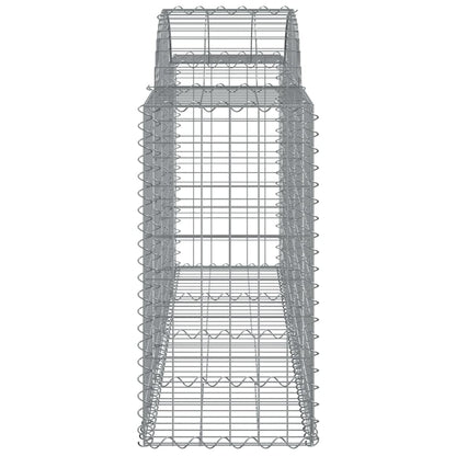 Gabioner bågformade 2 st 200x50x80/100 cm galvaniserat järn