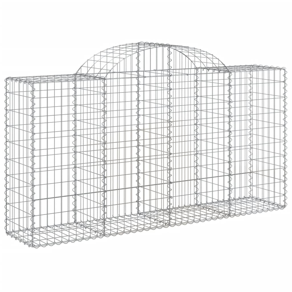 Gabioner bågformade 3 st 200x50x100/120 cm galvaniserat järn