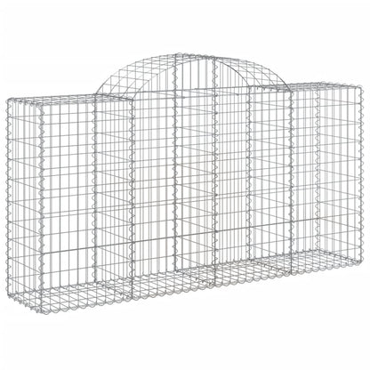 Gabioner bågformade 3 st 200x50x100/120 cm galvaniserat järn