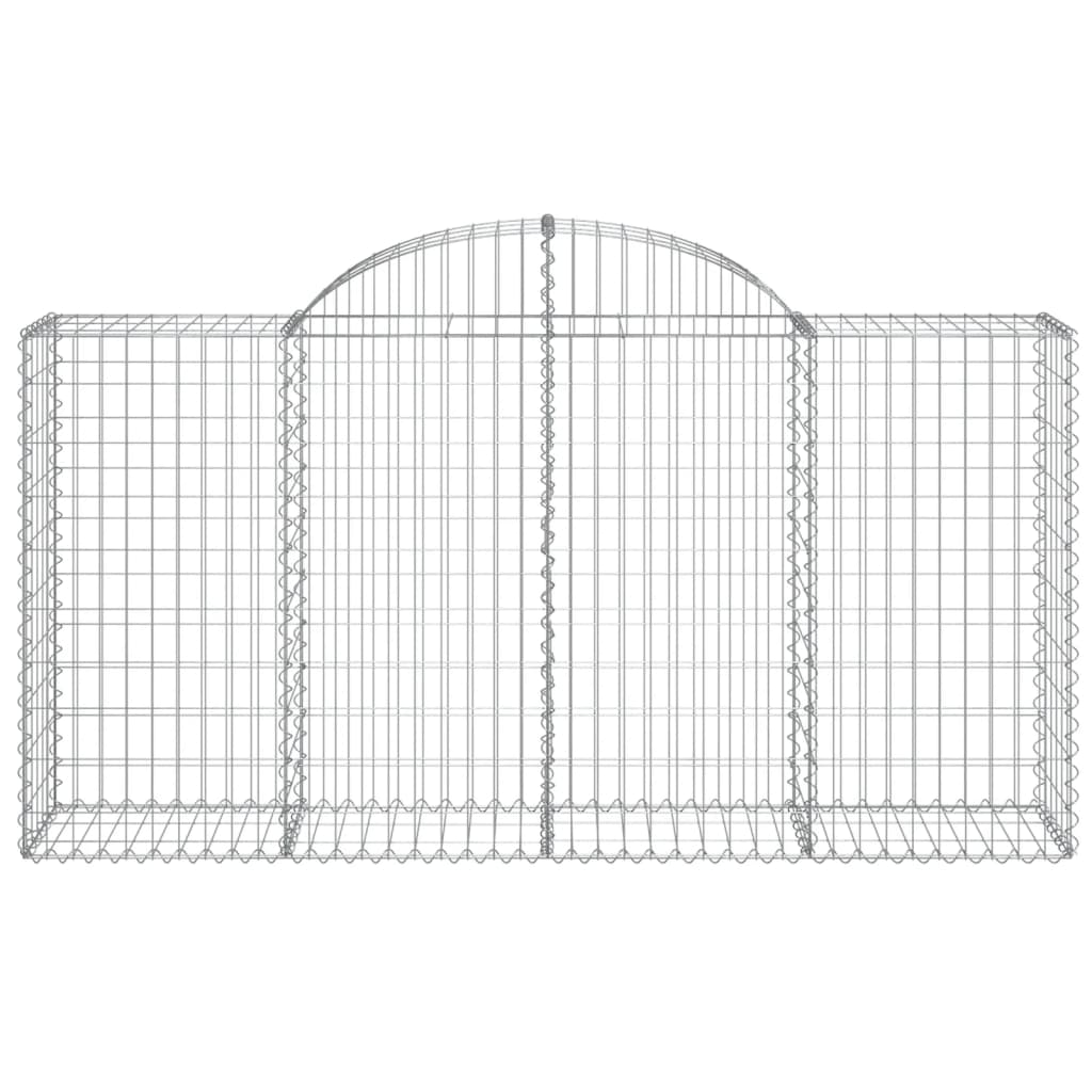 Gabioner bågformade 3 st 200x50x100/120 cm galvaniserat järn