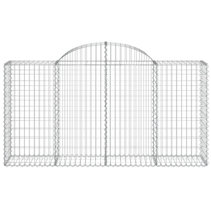 Gabioner bågformade 3 st 200x50x100/120 cm galvaniserat järn