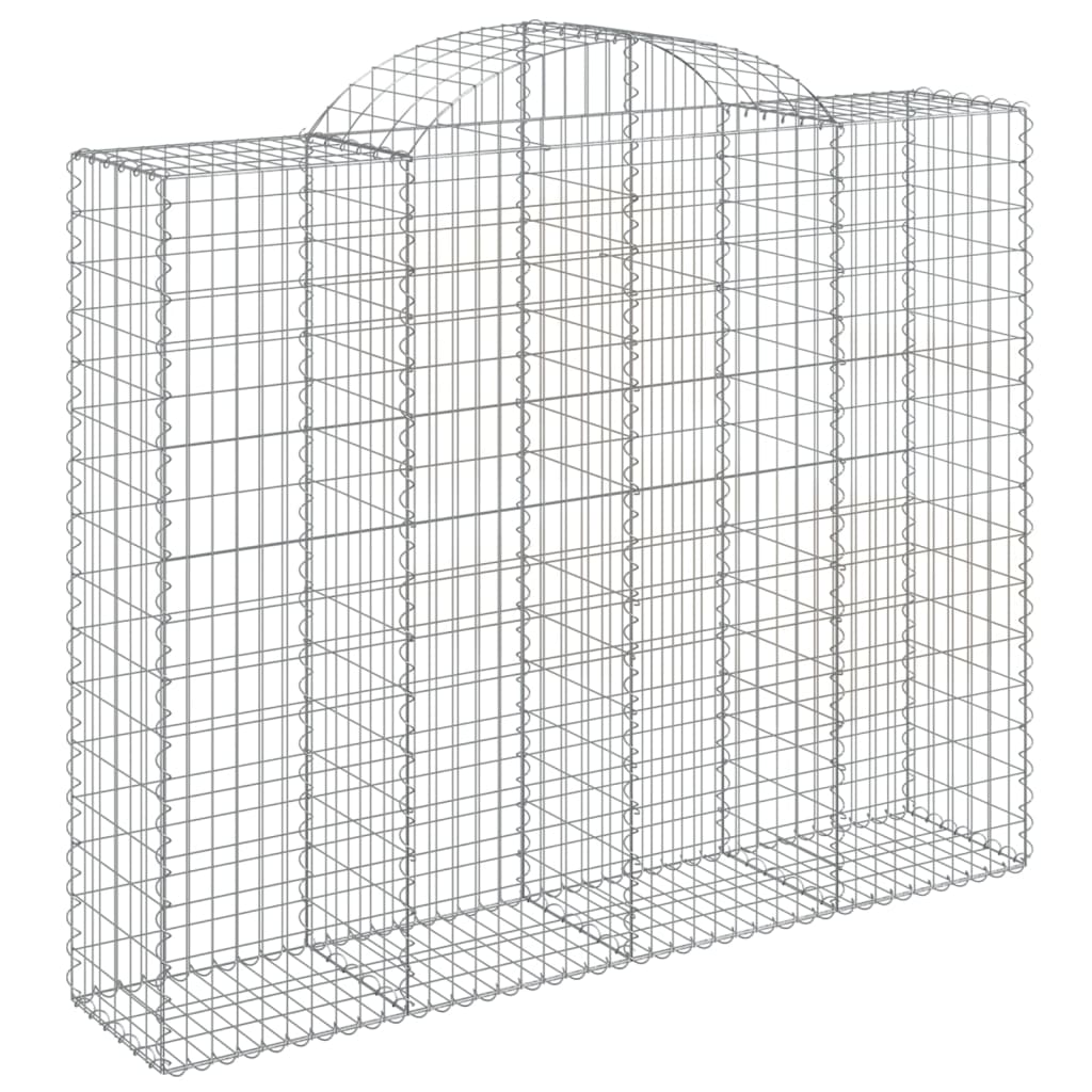 Gabioner bågformade 2 st 200x50x160/180 cm galvaniserat järn