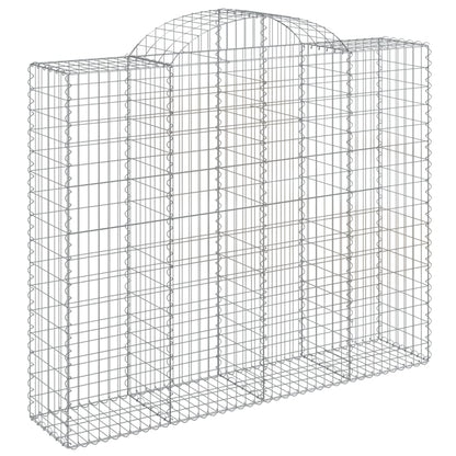 Gabioner bågformade 2 st 200x50x160/180 cm galvaniserat järn