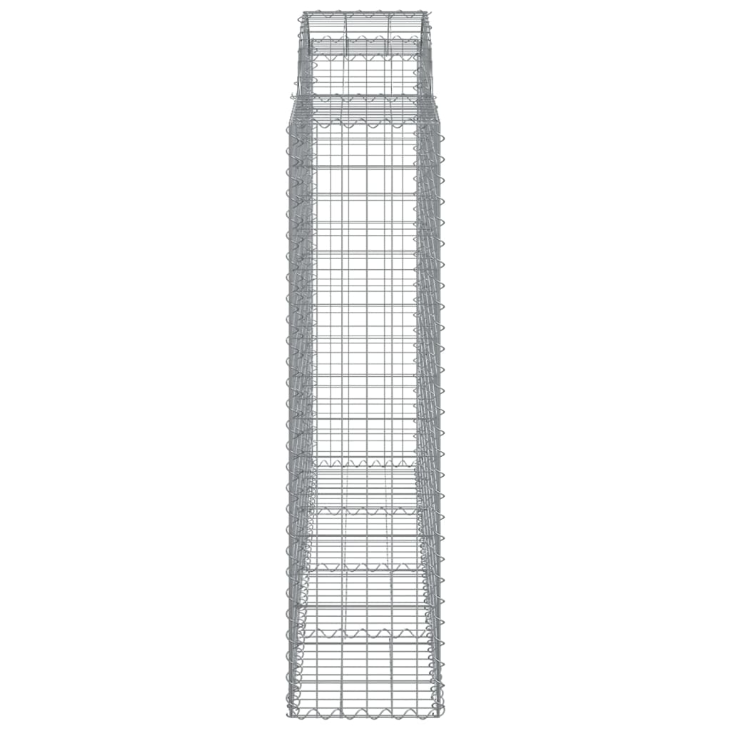 Gabioner bågformade 2 st 200x50x160/180 cm galvaniserat järn
