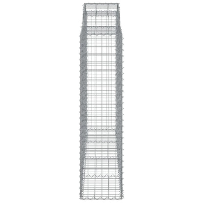 Gabioner bågformade 2 st 200x50x160/180 cm galvaniserat järn
