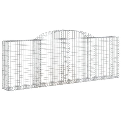 Gabioner bågformade 2 st 300x30x100/120 cm galvaniserat järn