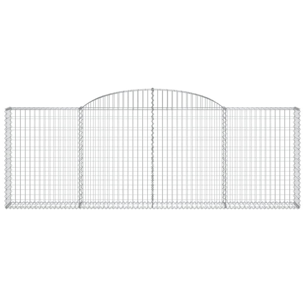 Gabioner bågformade 2 st 300x30x100/120 cm galvaniserat järn