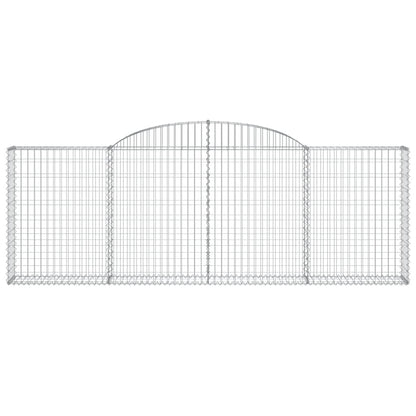 Gabioner bågformade 2 st 300x30x100/120 cm galvaniserat järn