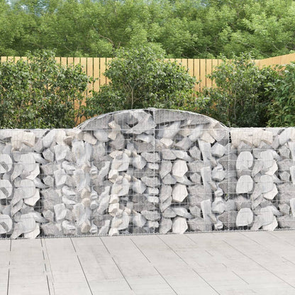 Gabioner bågformade 2 st 300x30x100/120 cm galvaniserat järn