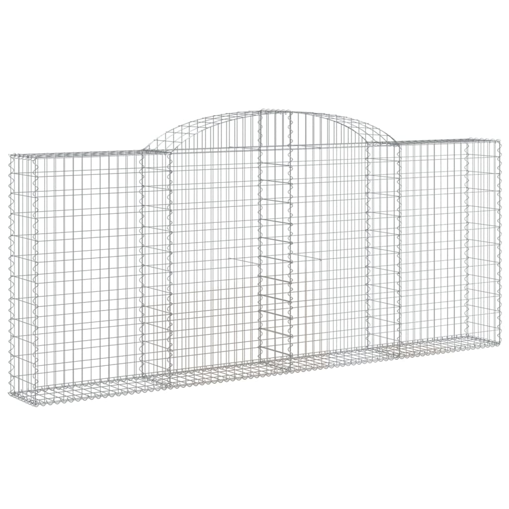 Gabioner bågformade 2 st 300x30x120/140 cm galvaniserat järn