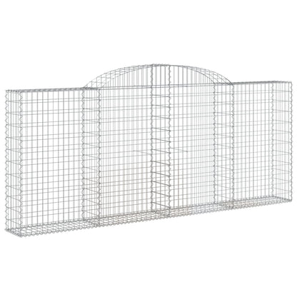Gabioner bågformade 2 st 300x30x120/140 cm galvaniserat järn