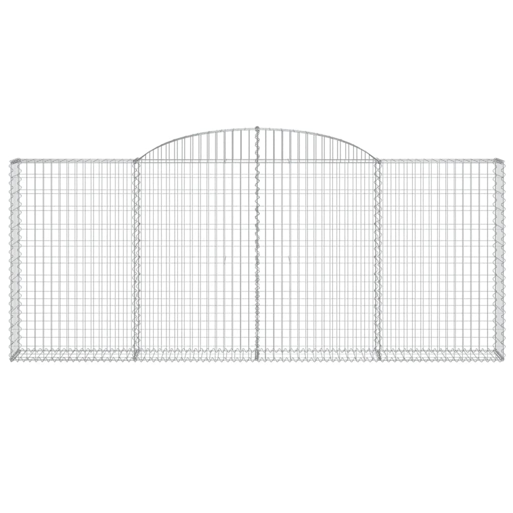 Gabioner bågformade 2 st 300x30x120/140 cm galvaniserat järn
