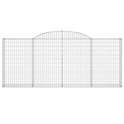 Gabioner bågformade 2 st 300x30x120/140 cm galvaniserat järn