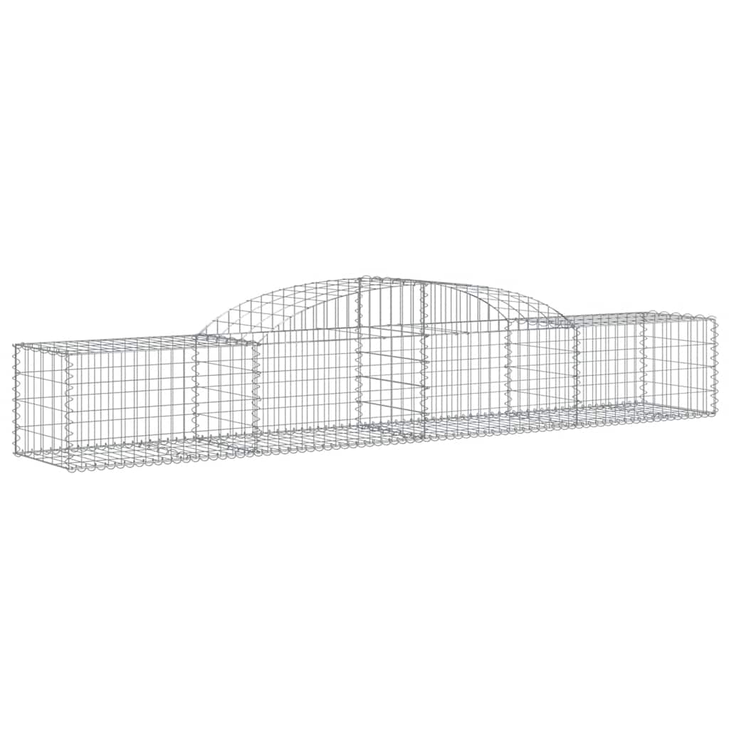 Gabioner bågformad 2 st 300x50x40/60 cm galvaniserat järn