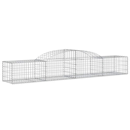 Gabioner bågformad 2 st 300x50x40/60 cm galvaniserat järn