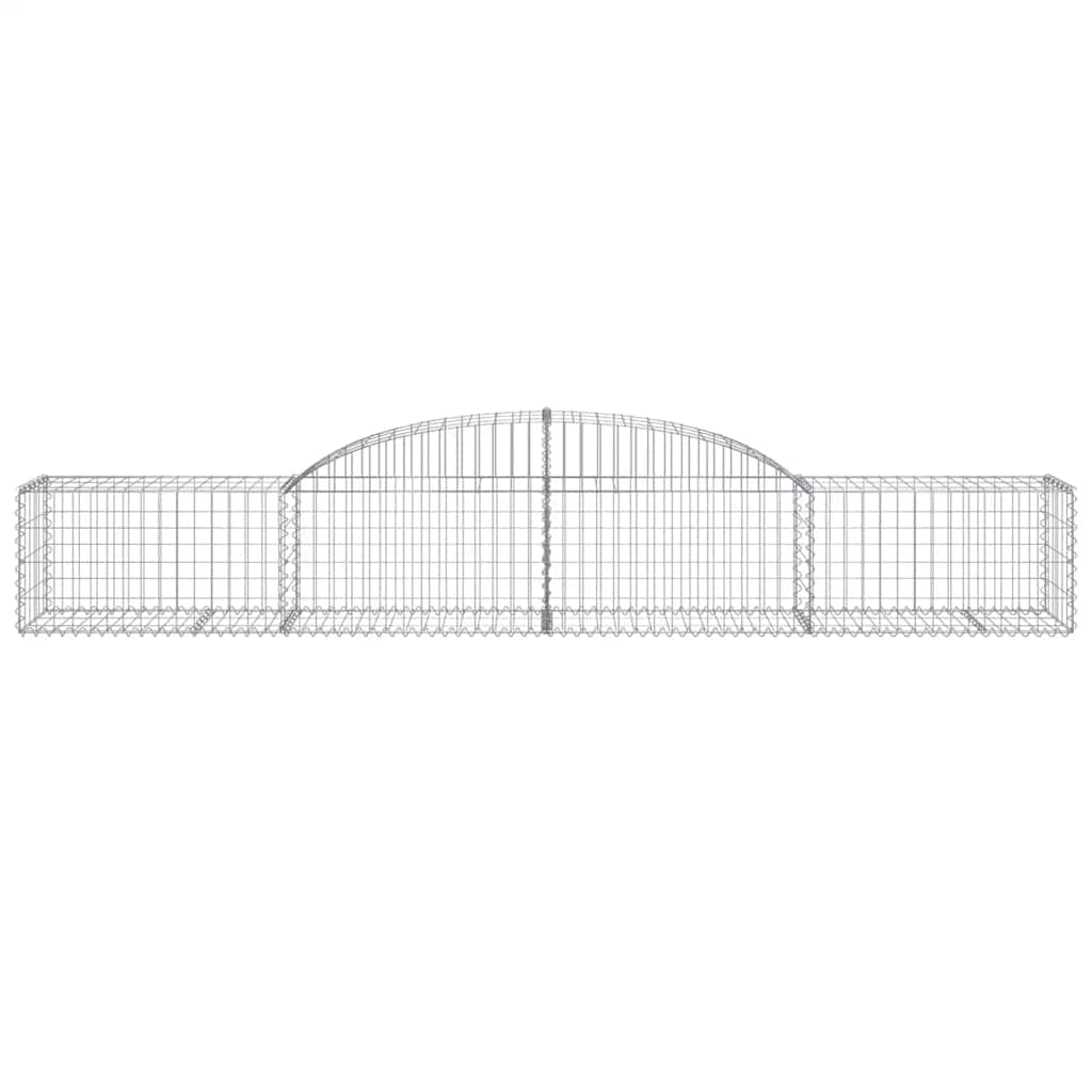 Gabioner bågformad 2 st 300x50x40/60 cm galvaniserat järn