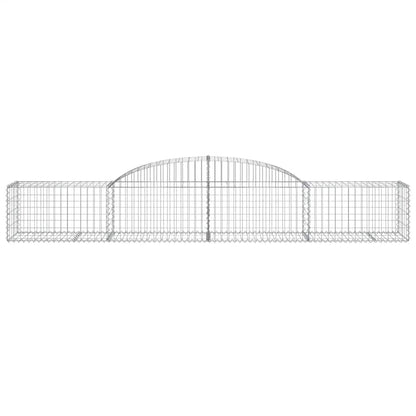Gabioner bågformad 2 st 300x50x40/60 cm galvaniserat järn