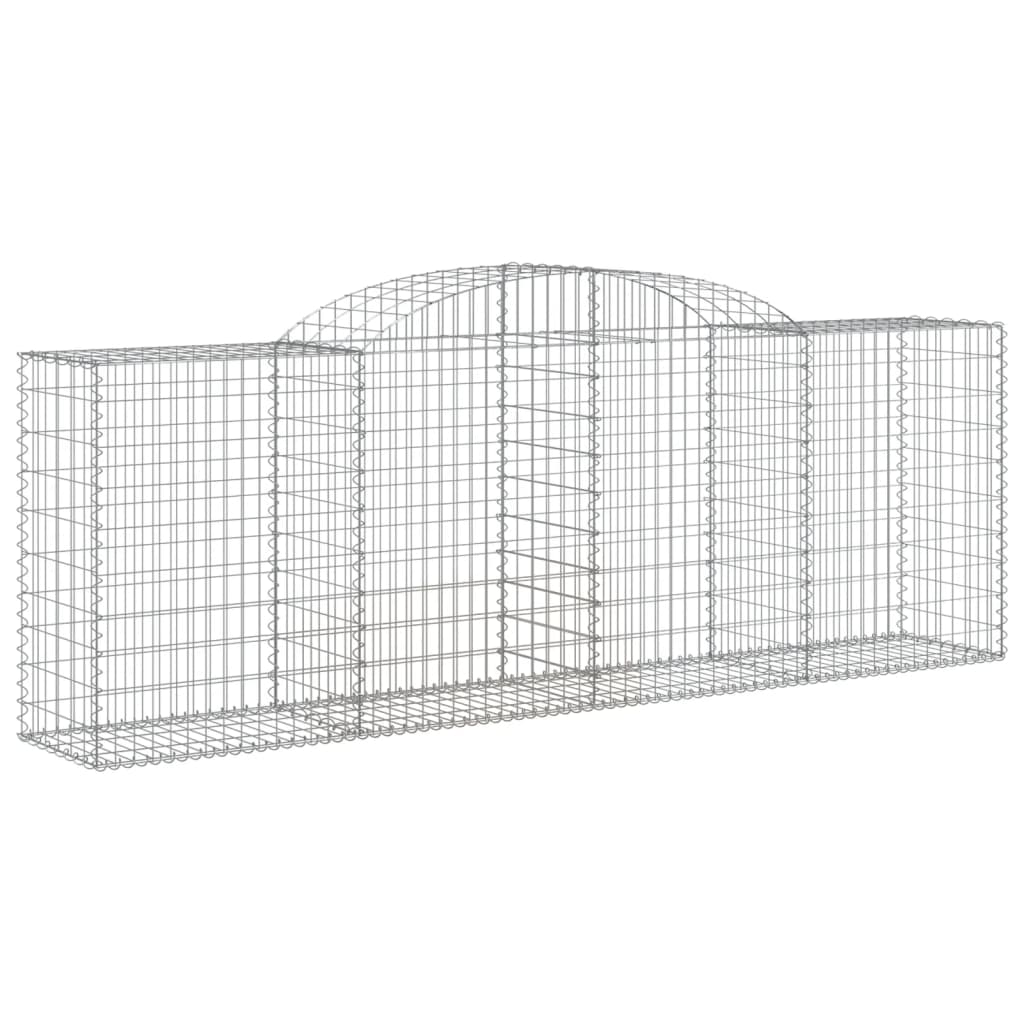 Gabioner bågformade 2 st 300x50x100/120 cm galvaniserat järn