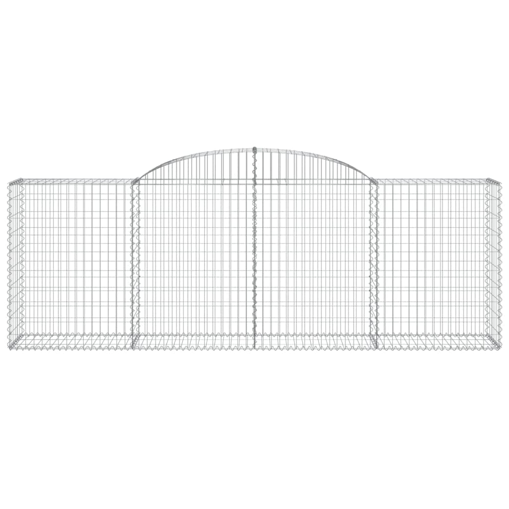 Gabioner bågformade 2 st 300x50x100/120 cm galvaniserat järn