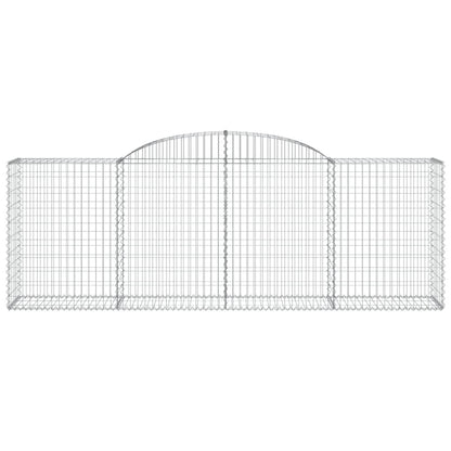 Gabioner bågformade 2 st 300x50x100/120 cm galvaniserat järn