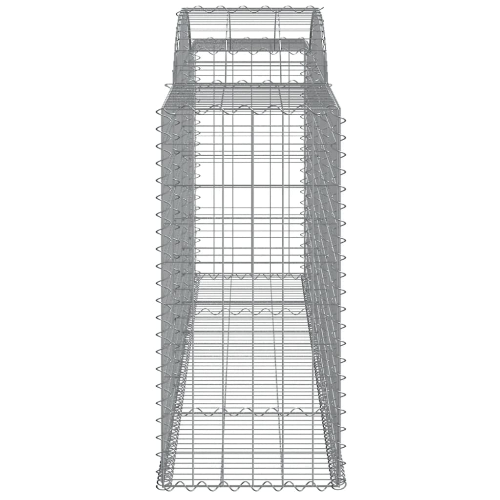 Gabioner bågformade 2 st 300x50x100/120 cm galvaniserat järn