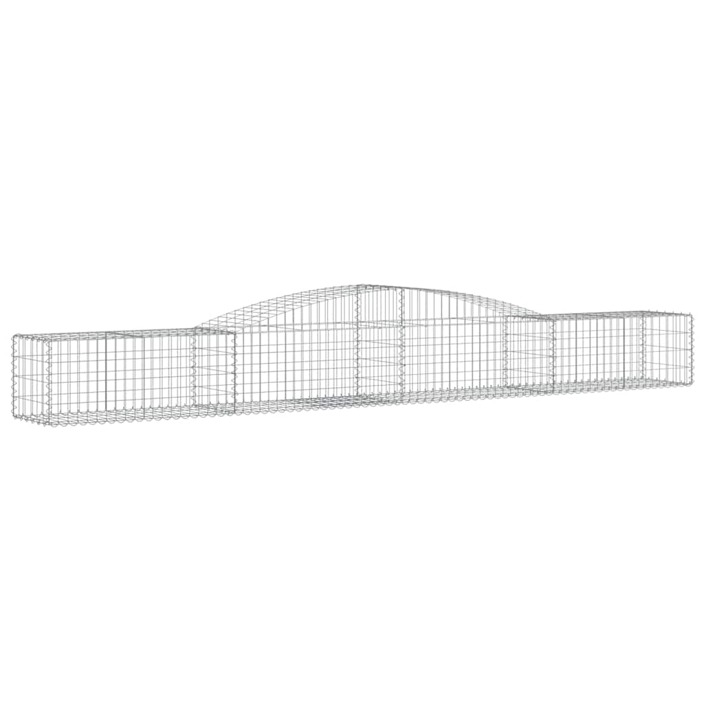 Gabioner bågformade 2 st 400x50x40/60 cm galvaniserat järn