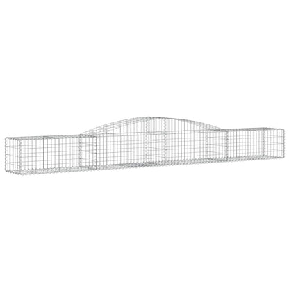 Gabioner bågformade 2 st 400x50x40/60 cm galvaniserat järn