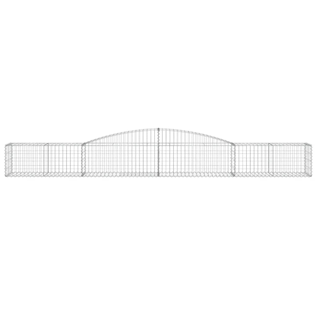 Gabioner bågformade 2 st 400x50x40/60 cm galvaniserat järn